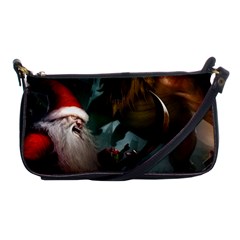 A Santa Claus Standing In Front Of A Dragon Shoulder Clutch Bag by bobilostore