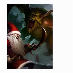 A Santa Claus Standing In Front Of A Dragon Small Garden Flag (two Sides) by bobilostore