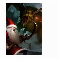 A Santa Claus Standing In Front Of A Dragon Large Garden Flag (two Sides) by bobilostore
