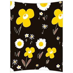 Daisy Flowers White Yellow Brown Black Back Support Cushion by Mazipoodles