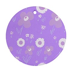 Daisy Flowers Lilac White Lavender Purple Ornament (round)