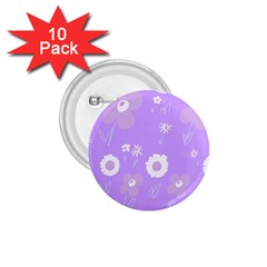 Daisy Flowers Lilac White Lavender Purple 1 75  Buttons (10 Pack)