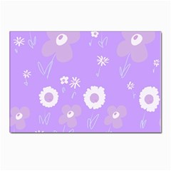 Daisy Flowers Lilac White Lavender Purple Postcards 5  X 7  (pkg Of 10) by Mazipoodles