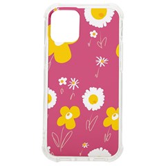 Daisy Flowers Yellow White Dusty Dark Blush Pink Iphone 12 Mini Tpu Uv Print Case	 by Mazipoodles