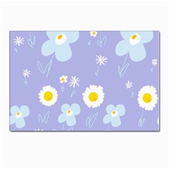 Daisy Flowers Blue White Yellow Lavender Postcards 5  X 7  (pkg Of 10) by Mazipoodles