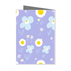 Daisy Flowers Blue White Yellow Lavender Mini Greeting Cards (pkg Of 8)