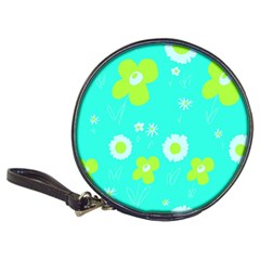 Daisy Flowers Lime Green White Turquoise  Classic 20-cd Wallets by Mazipoodles