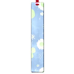 Daisy Flowers Pastel Green White Blue  Large Book Marks by Mazipoodles
