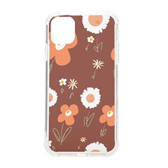 Daisy Flowers Coral White Green Brown  Iphone 11 Tpu Uv Print Case by Mazipoodles