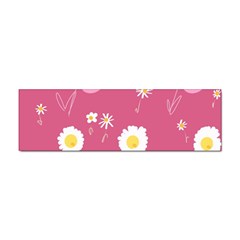 Daisy Flowers Pink White Yellow Dusty Pink Sticker Bumper (10 Pack) by Mazipoodles