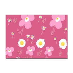 Daisy Flowers Pink White Yellow Dusty Pink Sticker A4 (100 Pack)