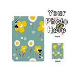 Daisy Flowers Yellow White Brown Sage Green  Playing Cards 54 Designs (Mini) Front - Club2