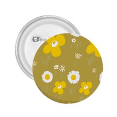 Daisy Flowers Yellow White Olive  2 25  Buttons by Mazipoodles