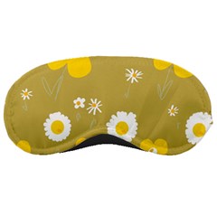 Daisy Flowers Yellow White Olive  Sleeping Mask by Mazipoodles