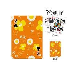 Daisy Flowers Yellow White Orange  Playing Cards 54 Designs (mini) by Mazipoodles