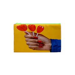 Valentine Day Lolly Candy Heart Cosmetic Bag (xs) by artworkshop