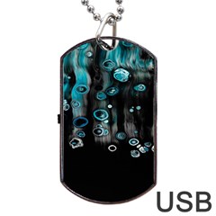 Falling Down Pattern Dog Tag USB Flash (Two Sides)