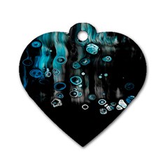 Falling Down Pattern Dog Tag Heart (two Sides)