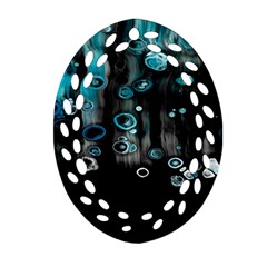 Falling Down Pattern Oval Filigree Ornament (two Sides) by artworkshop