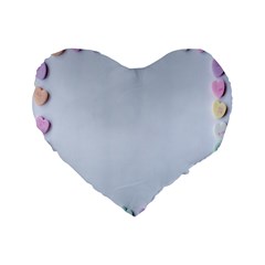 Valentine Day Heart Pattern Capsule Standard 16  Premium Flano Heart Shape Cushions