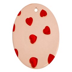 Valentine Day Pattern Logo Heart Oval Ornament (two Sides)