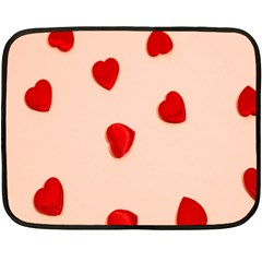 Valentine Day Pattern Logo Heart One Side Fleece Blanket (mini) by artworkshop