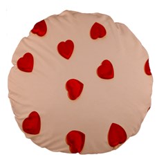 Valentine Day Pattern Logo Heart Large 18  Premium Round Cushions