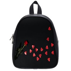 Valentine Day Heart Flower School Bag (small) by artworkshop