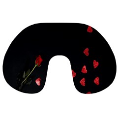 Valentine Day Heart Flower Travel Neck Pillow