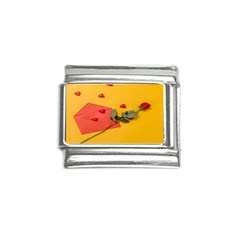 Valentine Day Heart Flower Gift Italian Charm (9mm) by artworkshop