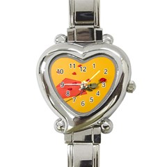 Valentine Day Heart Flower Gift Heart Italian Charm Watch by artworkshop