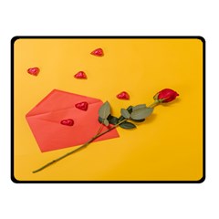 Valentine Day Heart Flower Gift Fleece Blanket (small) by artworkshop