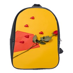 Valentine Day Heart Flower Gift School Bag (xl) by artworkshop