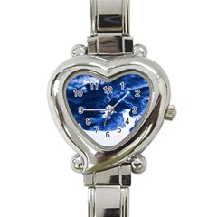 Moving Water And Ink Heart Italian Charm Watch by artworkshop