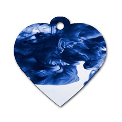 Moving Water And Ink Dog Tag Heart (one Side)