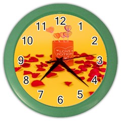 Valentine Day Heart Love Potion Color Wall Clock by artworkshop
