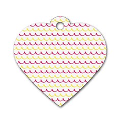 Pattern Waves Dog Tag Heart (one Side) by artworkshop