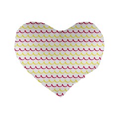 Pattern Waves Standard 16  Premium Flano Heart Shape Cushions by artworkshop