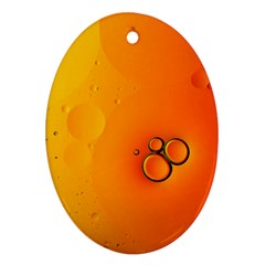 Wallpaper Liquid Bubbles Macro Orange Bright Oval Ornament (two Sides)