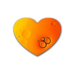 Wallpaper Liquid Bubbles Macro Orange Bright Rubber Heart Coaster (4 Pack) by artworkshop