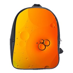 Wallpaper Liquid Bubbles Macro Orange Bright School Bag (large) by artworkshop