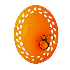 Wallpaper Liquid Bubbles Macro Orange Bright Oval Filigree Ornament (two Sides) by artworkshop