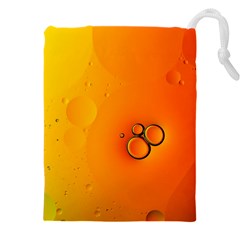 Wallpaper Liquid Bubbles Macro Orange Bright Drawstring Pouch (4xl) by artworkshop