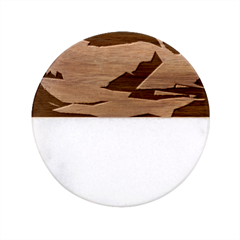 Abstract Geometric Landscape Art Classic Marble Wood Coaster (round)  by danenraven