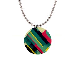 Pattern Abstract Geometric Design 1  Button Necklace by danenraven