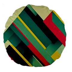 Pattern Abstract Geometric Design Large 18  Premium Round Cushions
