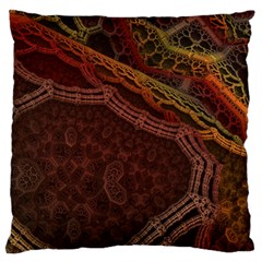 Fractal Pattern Geometric Pattern Large Premium Plush Fleece Cushion Case (one Side) by danenraven