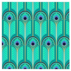 Gradient Art Deco Pattern Design Wooden Puzzle Square by artworkshop