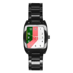 Green Pink Interior Paint Stainless Steel Barrel Watch by artworkshop