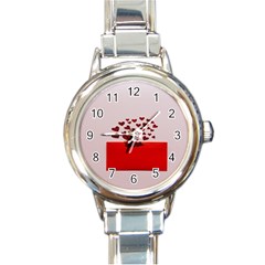 Love Envelope Logo Valentine Round Italian Charm Watch by artworkshop